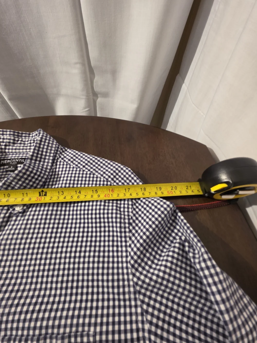 J. Crew Mercantile Flex Performance Navy/ White Gingham Plaid Button-Down Shirt